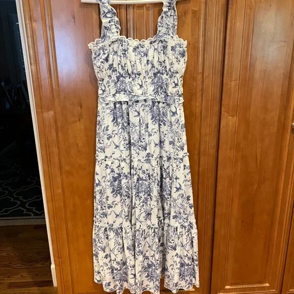 Francesca's Blue Floral Tiered Maxi Dress - Women - Picture 2 of 5